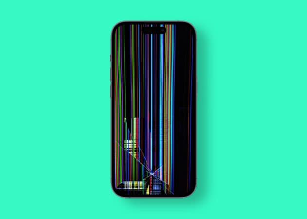 Fake vertical lines on iPhone screen wallpaper