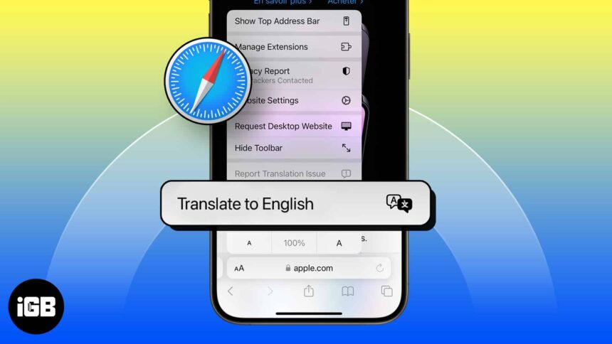 safari iphone translate page