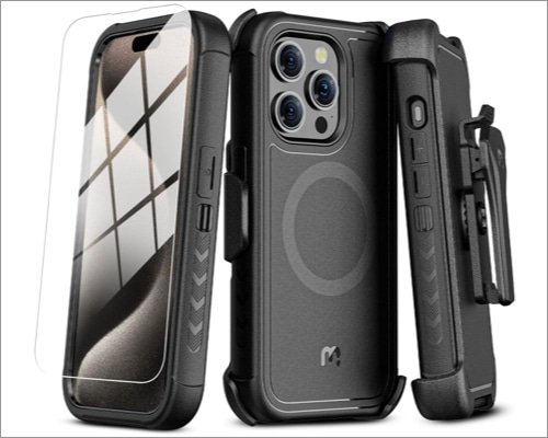 MYBAT PRO Maverick Series iPhone 15 Pro Case with Belt Clip