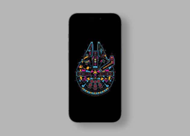 10 Cool Star Wars wallpapers for iPhone in 2025 Millenium Falcon blueprint 4K wallpaper