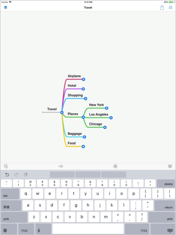 MindLine Mind Map app for ipad screenshot