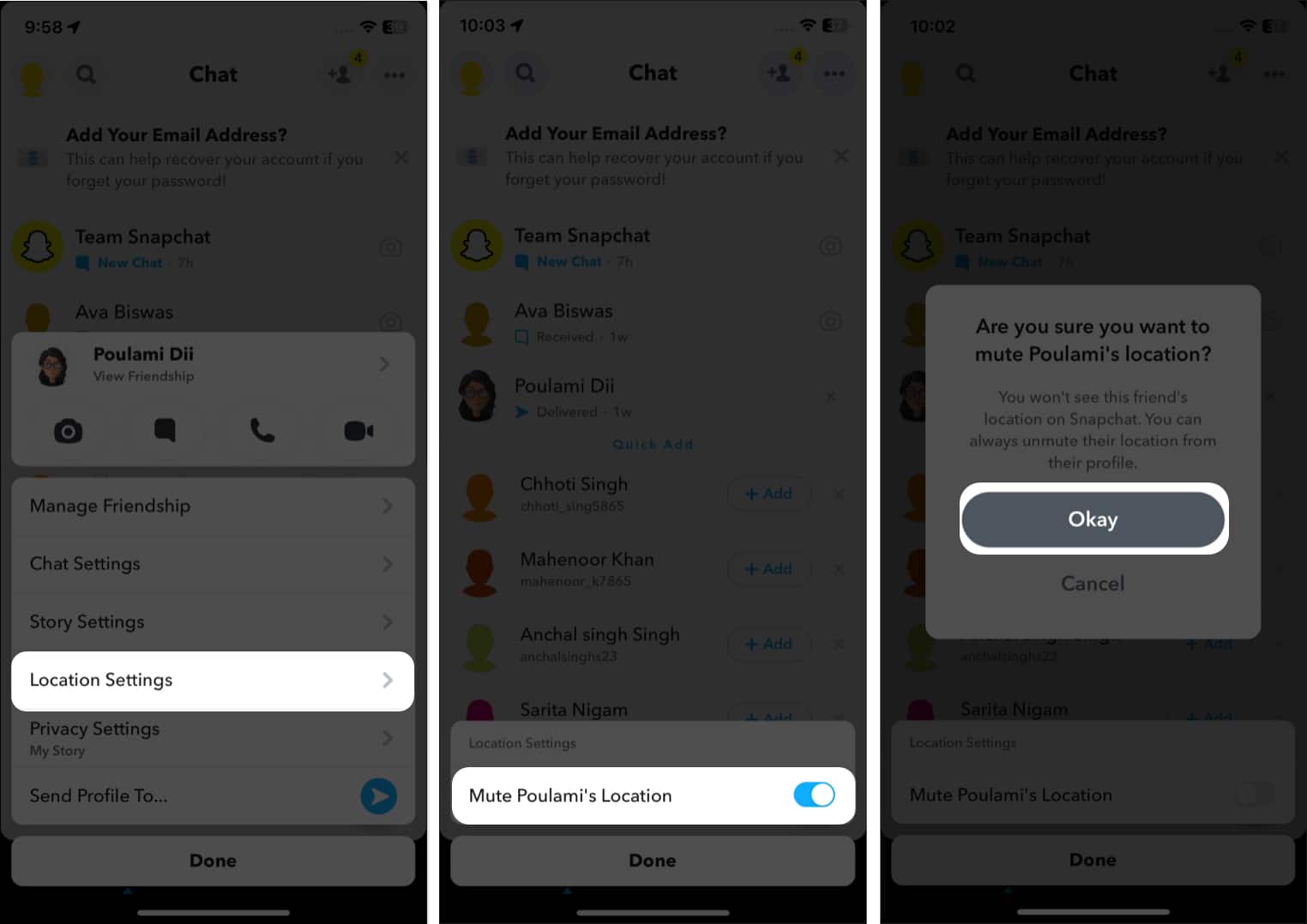 How to mute someone in Snapchat on iPhone - 44