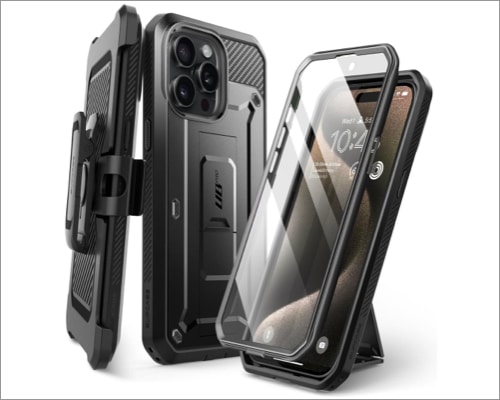 iPhone 15 Pro Max Case - Military Grade Protection - MagSafe Compatible -  with Belt Clip Holster, Kickstand & Tempered Glass Screen Protector