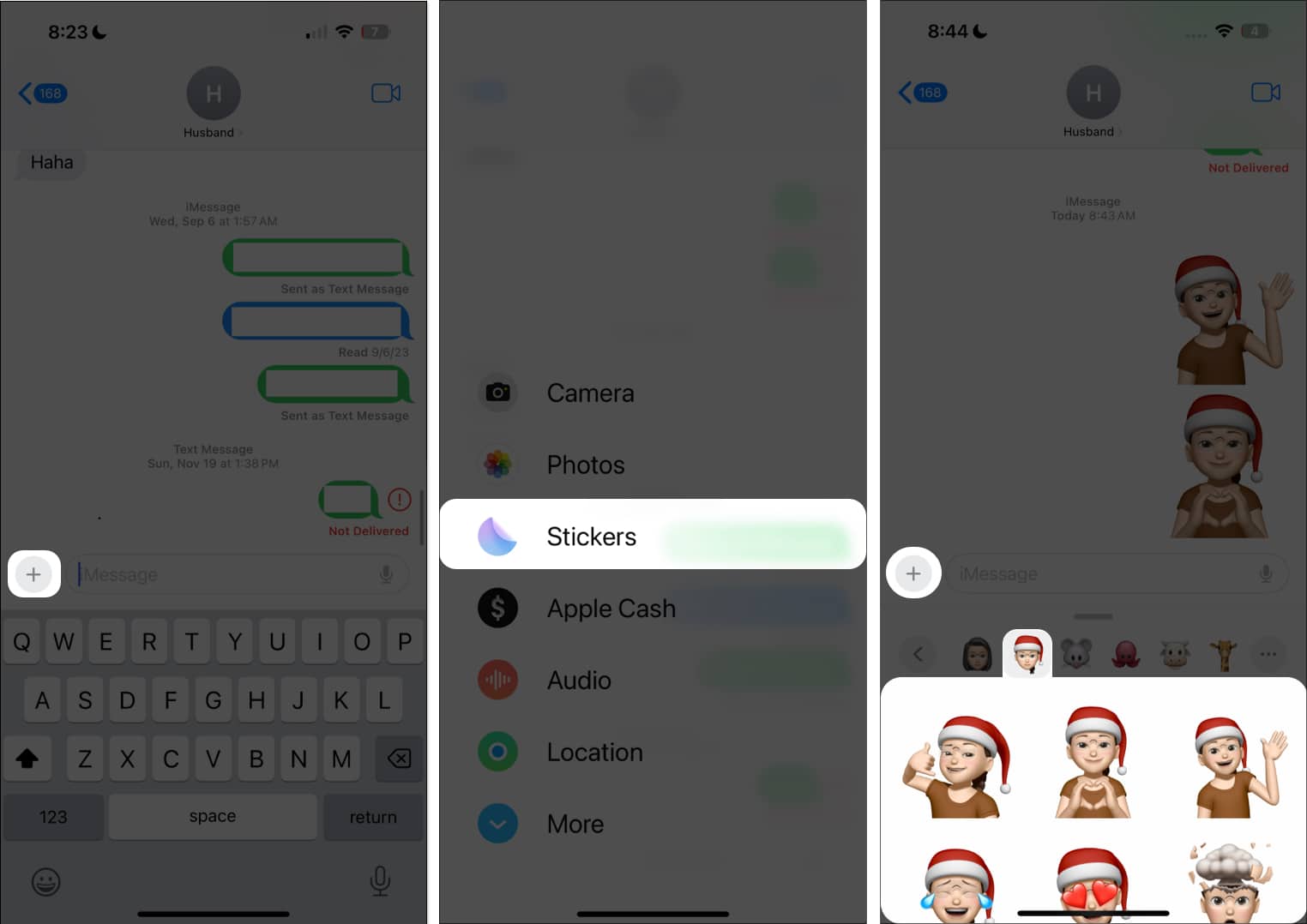 Send Santa Hat Emoji in iMessage