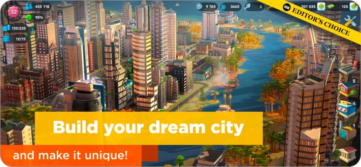 SimCity BuildIt city builder game for iPhone and iPad