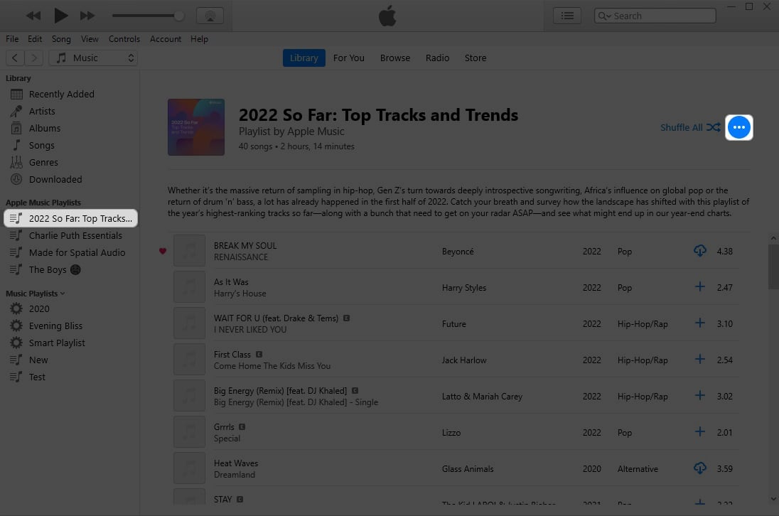 Three dot icon to delete itunes library from mac