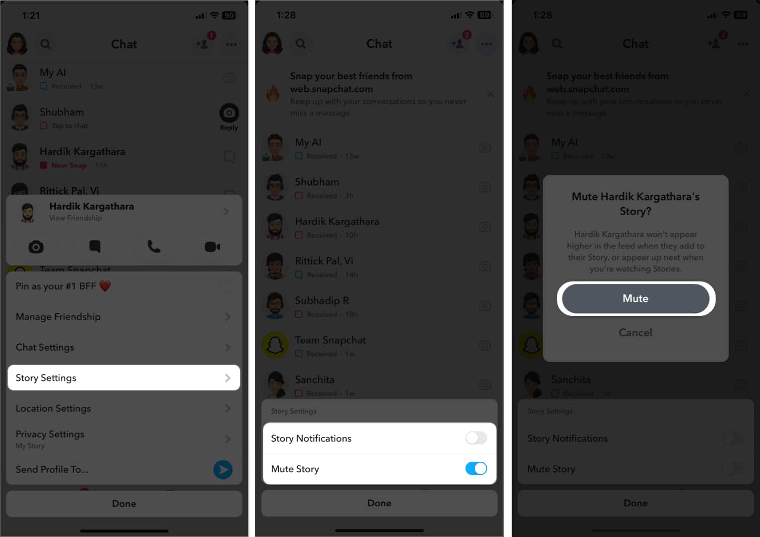 How to mute someone in Snapchat on iPhone - 18