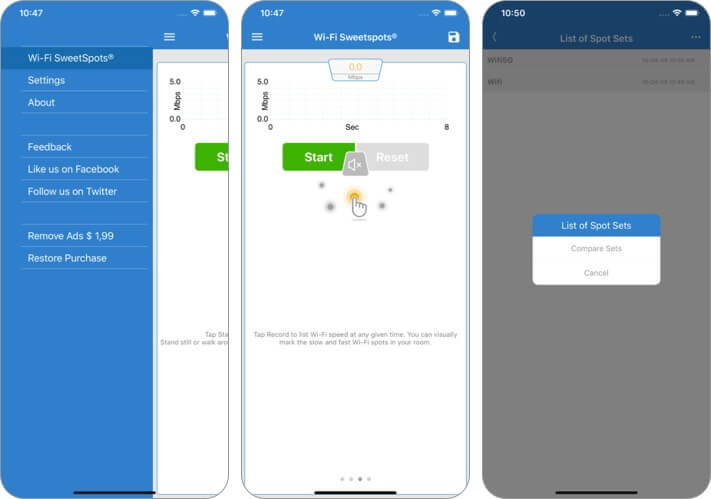wifi sweetspots iphone and ipad app screenshot