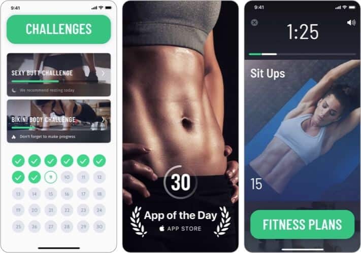 30 Day Fitness iOS Workout App Screenshot