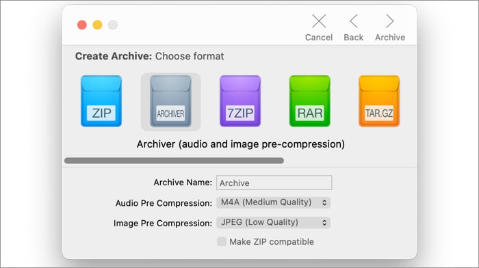 Archiver 4 software for Mac