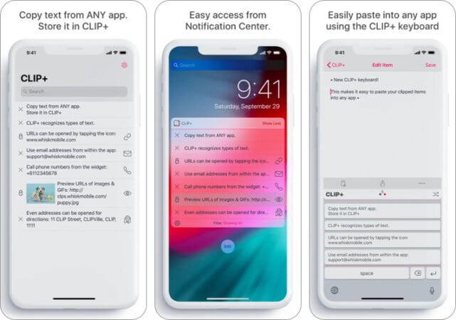 CLIP+ iPhone clipboard manager app
