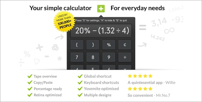 Calculator Pro Mac menu bar app screenshot