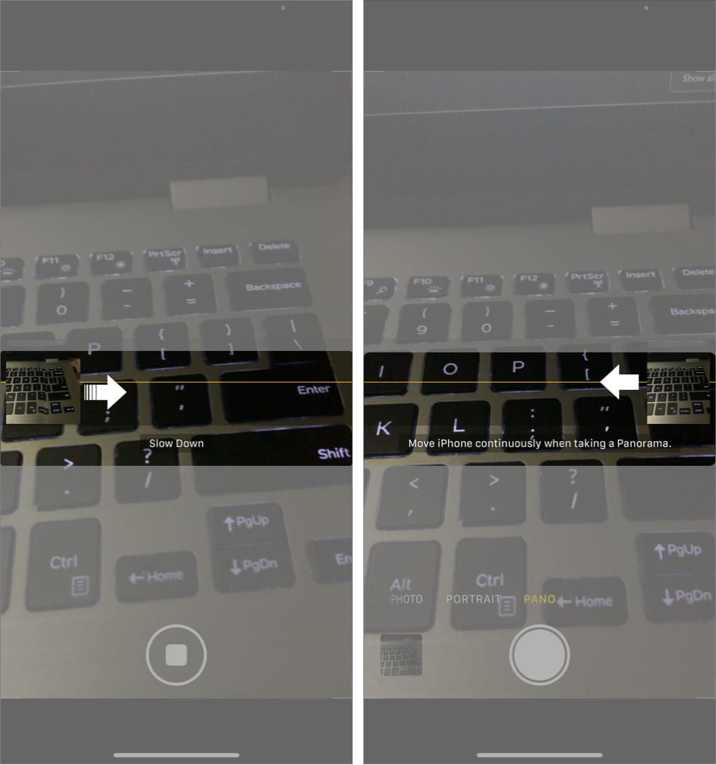 Change panorama mode directions on iPhone