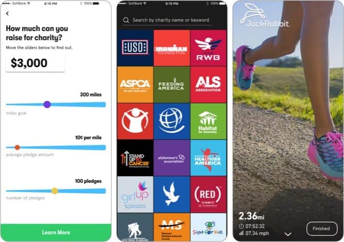Charity Miles iPhone Workout App Screenshot