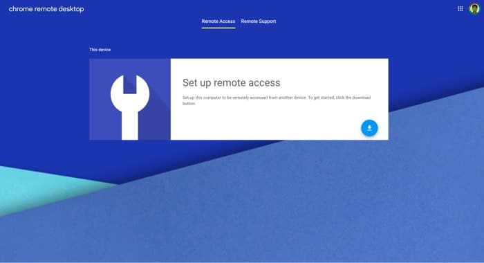 Chrome Remote Desktop App Screenshot