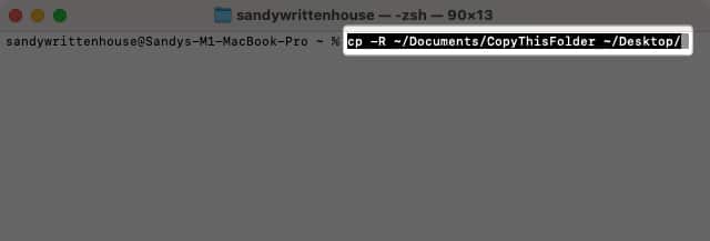 Salin Folder menggunakan Terminal pada Mac