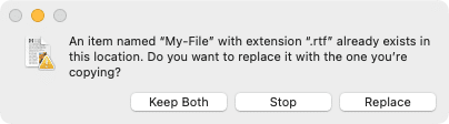 Copy file to folder with same name on Mac