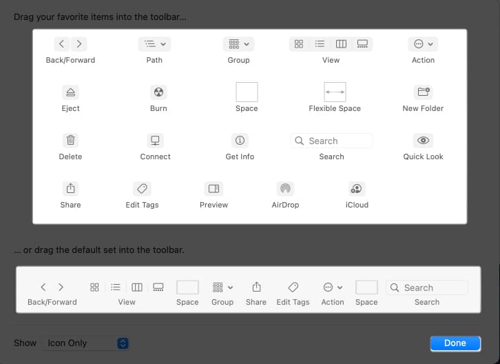 Customize your toolbar