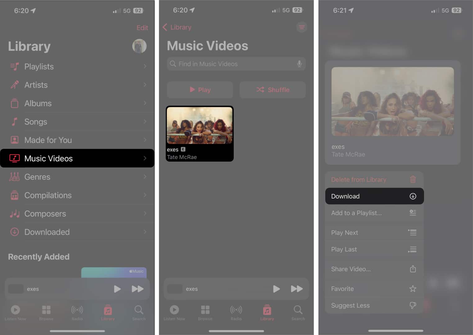Download music videos in Apple Music on iPhone