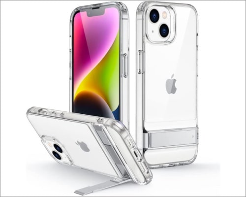 ESR metal crystal clear kickstand case for iPhone 14 and iPhone 14 Pro
