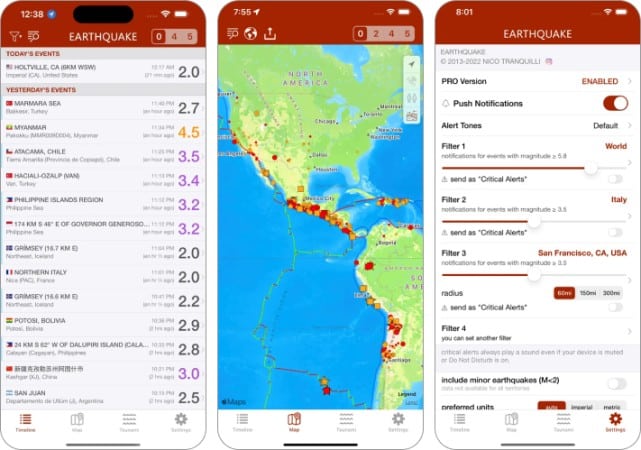 Earthquake Alert & Map App for iPhone and iPad