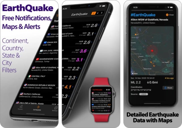 Earthquake+ App for iPhone and iPad