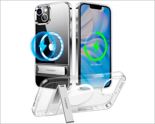 FACBINY Magnetic Metal Kickstand Case for iPhone 14 Plus and Pro Max