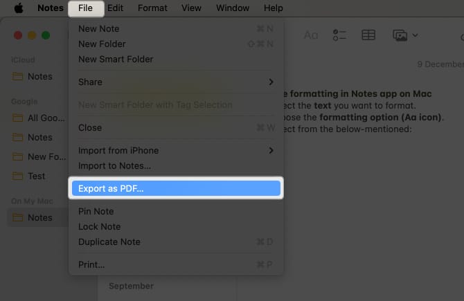 File export as pdf