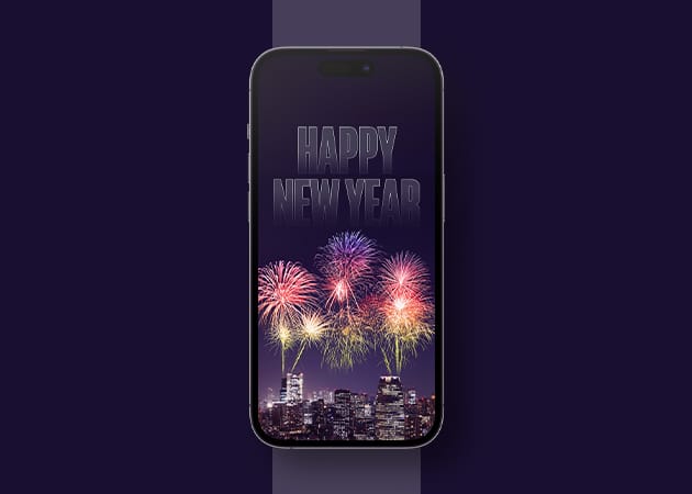 Fireworks New Year 2024 iPhone wallpaper