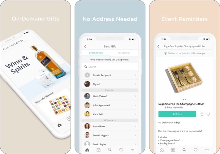 Giftagram gift giving iPhone app screenshot