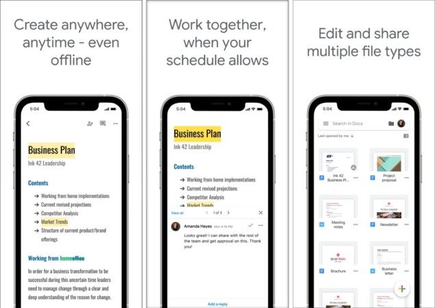 Google Docs Writing App for iPhone and iPad