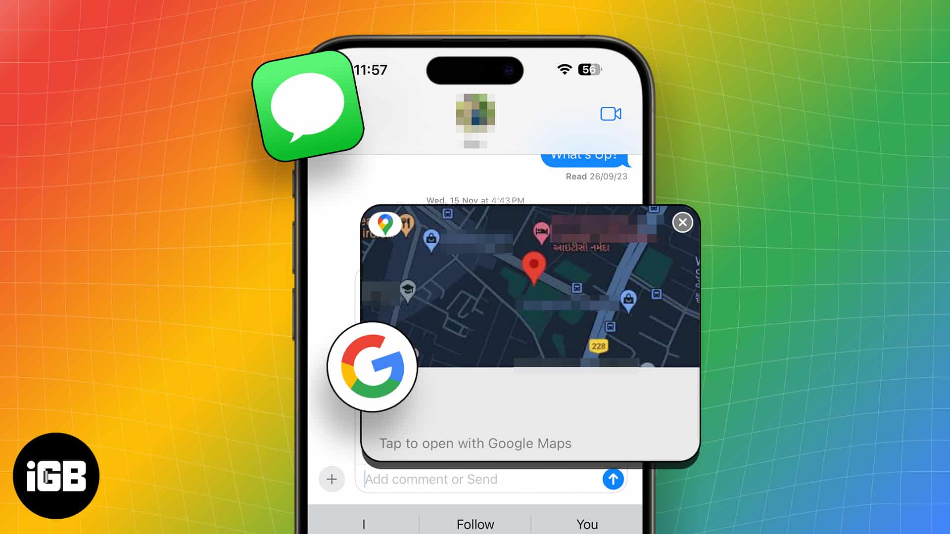 How to share location in imessage using google maps on iphone