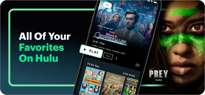 Hulu Stream TV, movies iPhone and iPad app screenshot