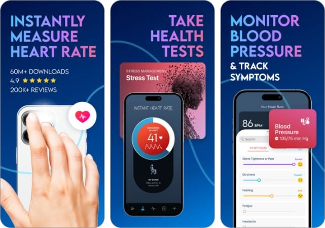 Instant Heart Rate iPhone and iPad App for Senior Citizens Screenshot