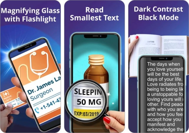 Magnifying Glass Flashlight iOS App for Old People Screenshot