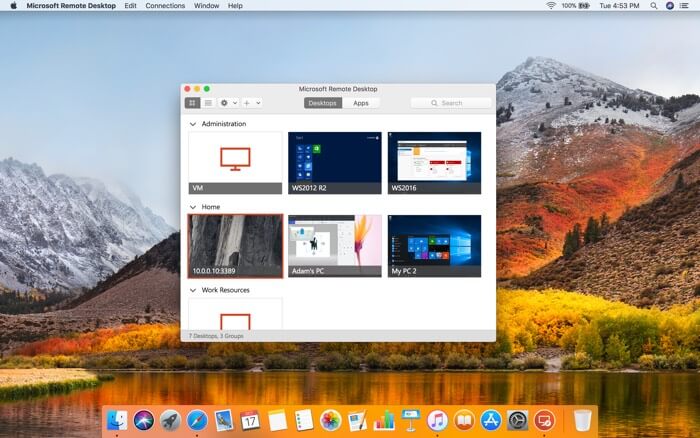 Microsoft Remote Desktop Mac App Screenshot