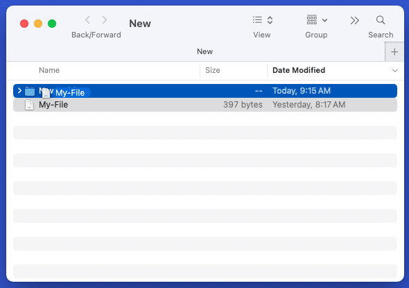 Move files and folders in the same window