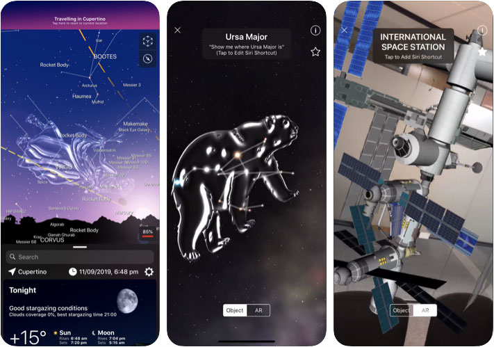 Night Sky iPhone and iPad AR App Screenshot