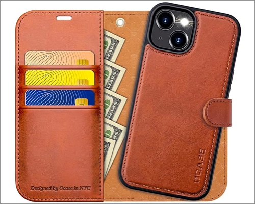 OCASE best iPhone 15 Plus leather case