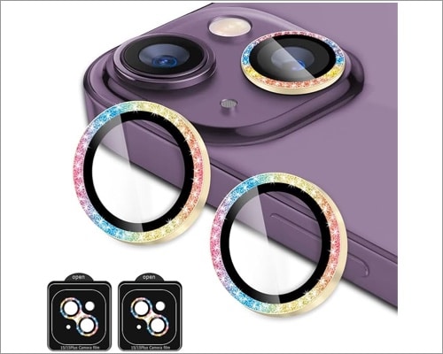 OUYTEU camera lens protectors for iPhone 15 and 15 Plus
