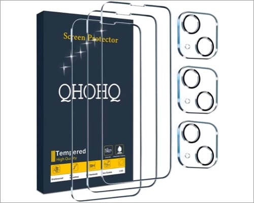 QHOH tempered glass camera lens protector for iPhone 13 / iPhone 13 Mini