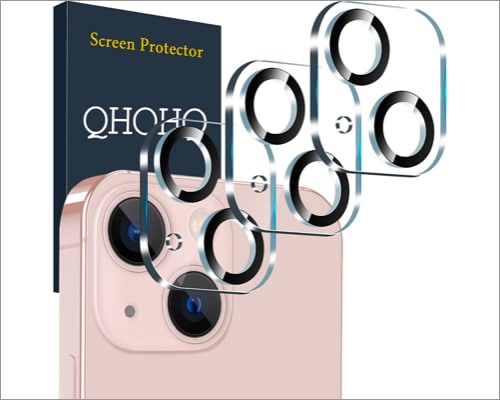 QHOHQ Glass Camera Lens Protector for iPhone 14 and 14 plus