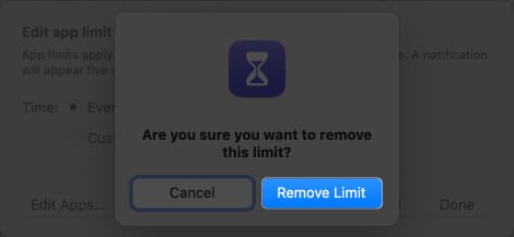 Remove the App Limit