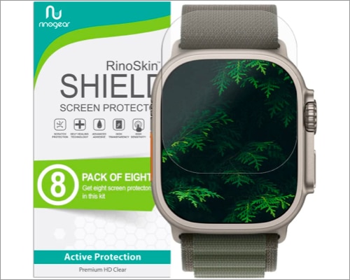 RinoGear screen protector (8 pack) for Apple Watch Ultra
