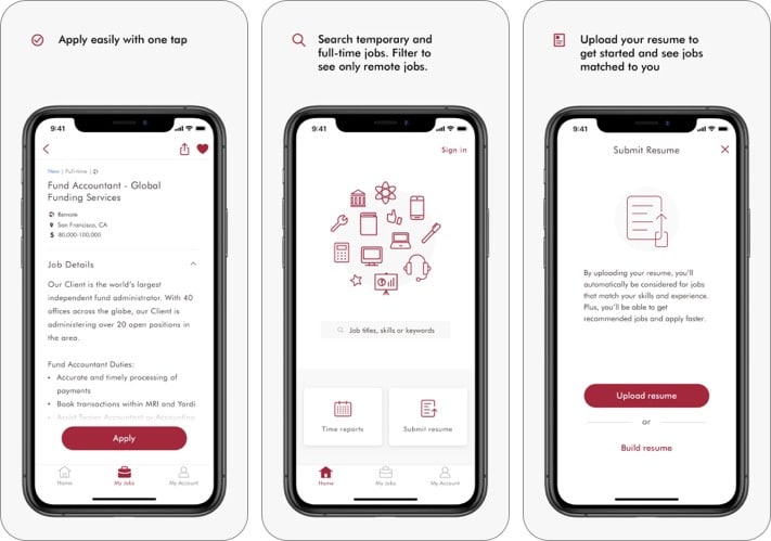 Roberthalf best job search apps for iPhone screenshot
