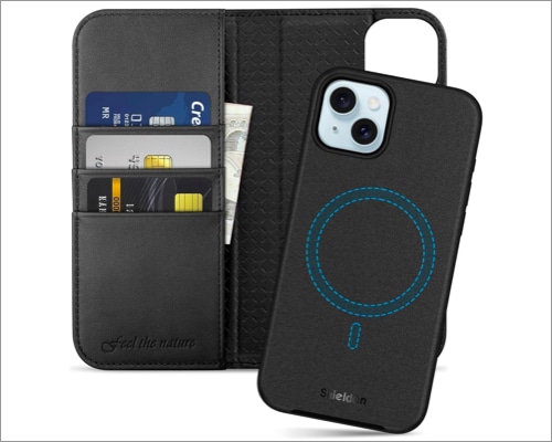  SHIELDON Wallet Case for iPhone 15 Plus