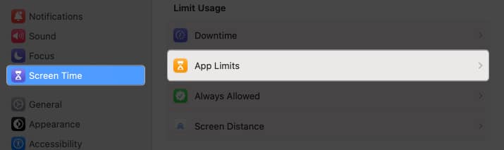 Screen Time, App Limit