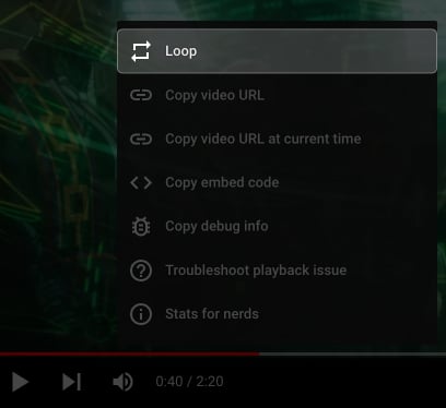 Set a video in Loop on YouTube in Mac