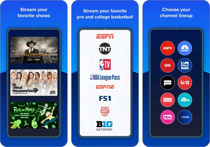 Sling Live TV iPhone and iPad app screenshot