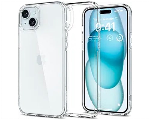 Spigen Ultra Hybrid best clear case for iPhone 15 Plus
